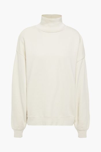 FRAME Organic French Pima-cotton terry turtleneck sweatshirt