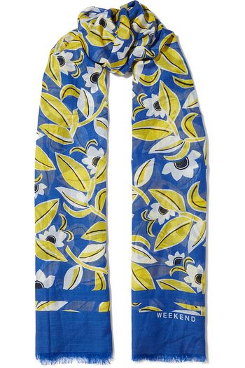 WEEKEND MAX MARA Tullia frayed floral-print cupro-blend gauze scarf