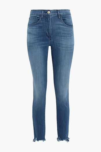 3X1 W3 Skinny Crop distressed mid-rise skinny jeans