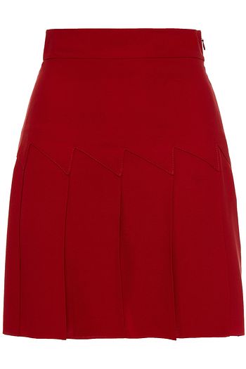 VALENTINO Pleated silk crepe de chine mini skirt