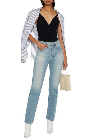 3X1 Sabina distressed high-rise straight-leg jeans