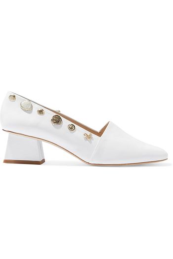 REJINA PYO Cecilia appliquéd leather pumps