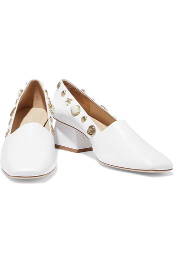 REJINA PYO Cecilia appliquéd leather pumps
