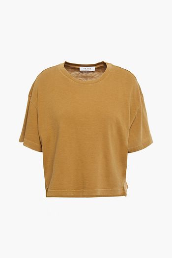 FRAME Cropped organic cotton-jersey T-shirt