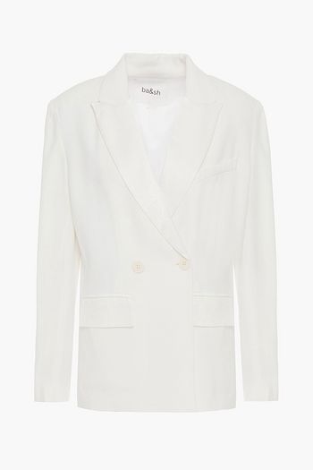 BA&SH Nidia double-breasted satin-trimmed crepe blazer