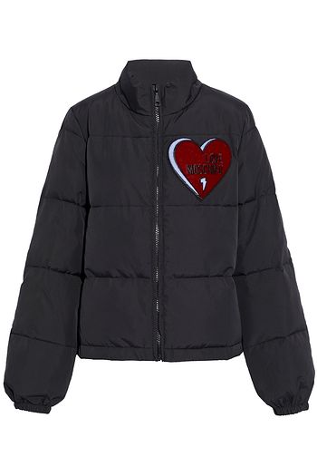 LOVE MOSCHINO Appliquéd quilted shell jacket