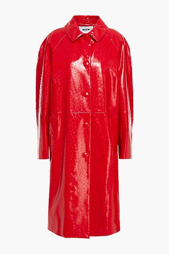 MSGM Faux ostrich-effect leather coat