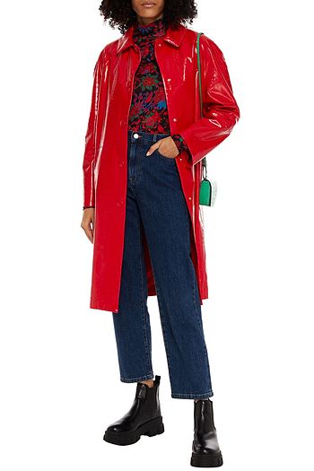 MSGM Faux ostrich-effect leather coat