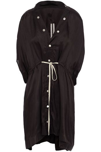 RICK OWENS Gathered cupro mini dress