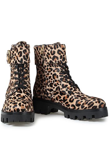 COACH Leopard-print calf hair combat boots