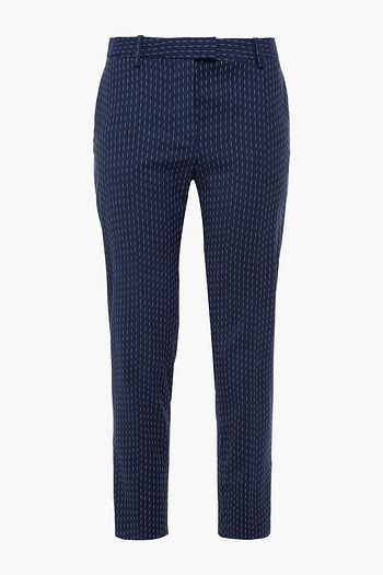 ALTUZARRA Cropped pinstriped jacquard slim-leg pants