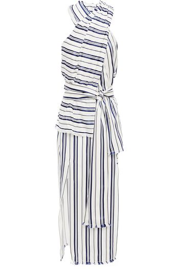 ALTUZARRA Belted striped jacquard midi dress