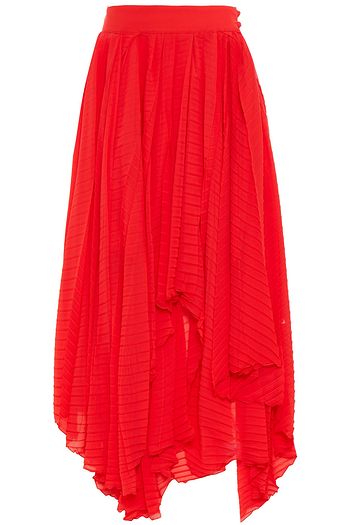 MSGM Pleated jacquard midi skirt