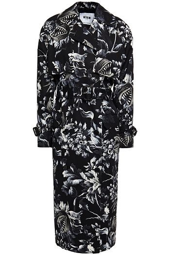 MSGM Belted houndstooth tweed coat