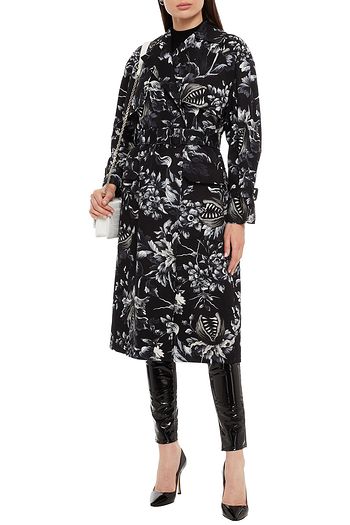 MSGM Belted houndstooth tweed coat