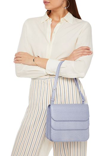 REJINA PYO Ana Schultertasche aus Leder mit Schlangeneffekt