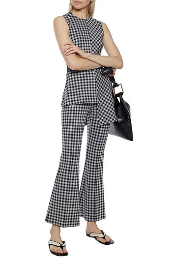 ROSETTA GETTY Gingham woven flared pants