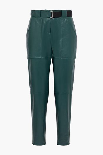 ROSETTA GETTY Belted leather tapered pants
