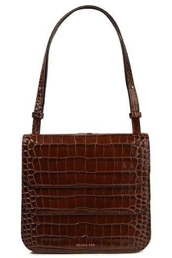 REJINA PYO Schultertasche aus Leder mit Krokodileffekt