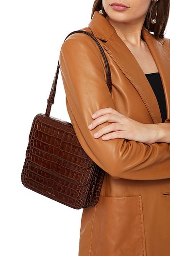 REJINA PYO Schultertasche aus Leder mit Krokodileffekt
