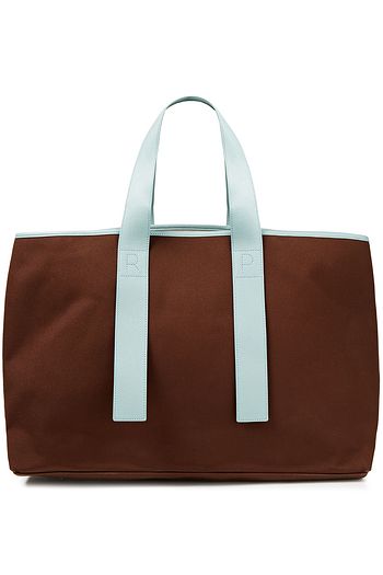 REJINA PYO Faux leather-trimmed faille tote