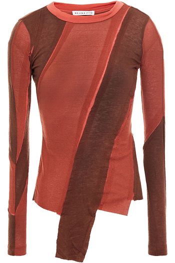 REJINA PYO Reese asymmetrisches Oberteil aus Jersey aus einer Tencel™-Mischung in Patchwork-Optik