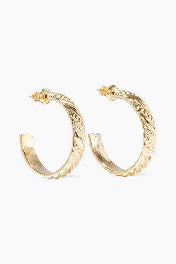 BEN-AMUN 24-karat gold-plated hoop earrings