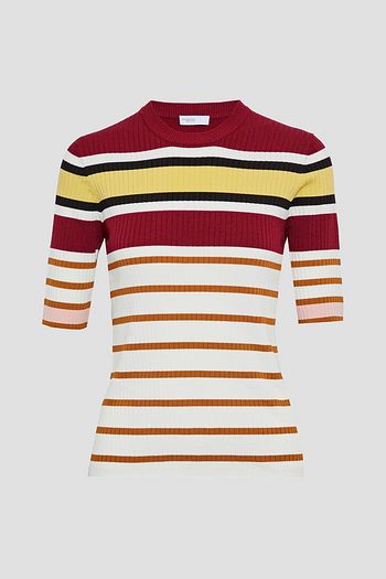 ROSETTA GETTY Striped ribbed-knit top