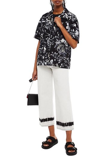 MSGM Printed cotton-poplin shirt