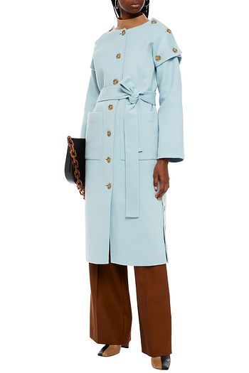 REJINA PYO Simone button-detailed brushed wool-felt coat