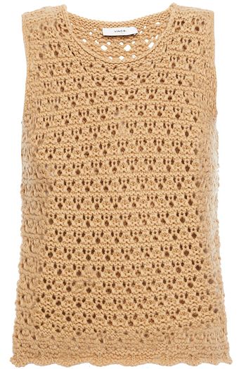 VINCE. Crochet-knit wool and cashmere-blend top