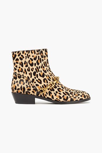 COACH Allen embellished leopard-print calf hair ankle boots