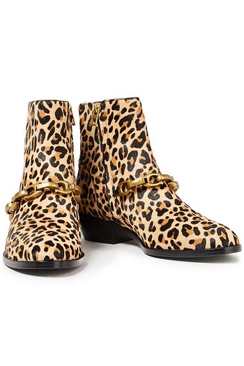COACH Allen embellished leopard-print calf hair ankle boots