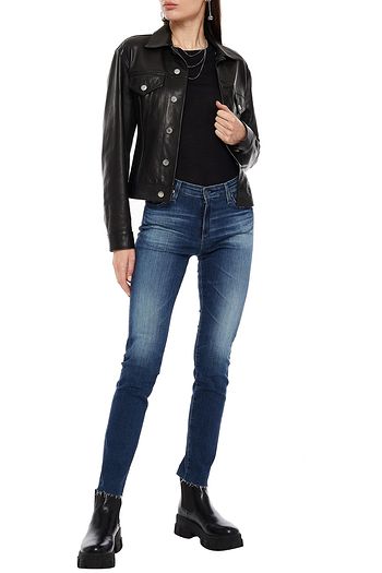 AG JEANS Faded mid-rise skinny jeans