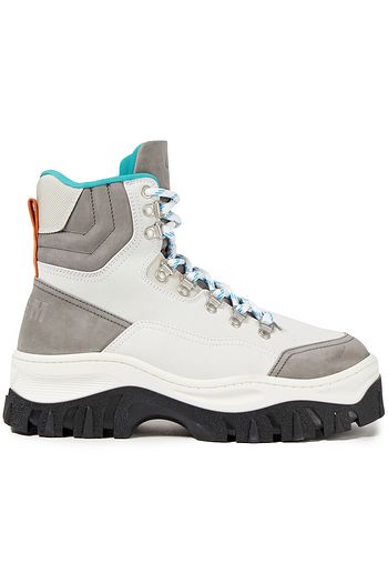 MSGM Color-block suede combat boots