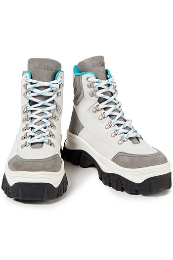 MSGM Color-block suede combat boots