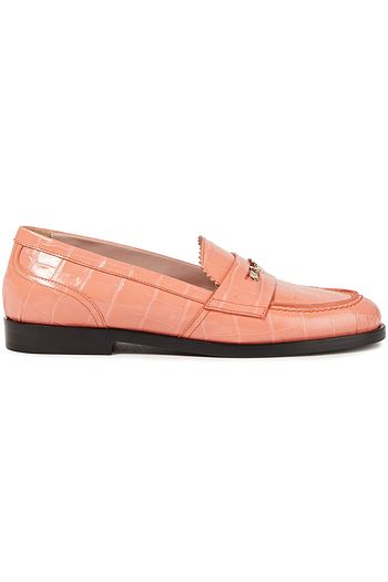MSGM Loafers aus Lackleder mit Krokodileffekt und Logoapplikationen