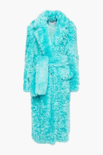 MSGM Mantel aus Kunstfell mit Gürtel