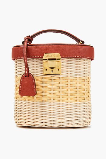 MARK CROSS Benchley Tote Bag aus Leder und Rattan