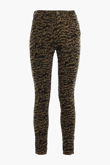 AG JEANS Printed cotton-blend corduroy slim-leg pants
