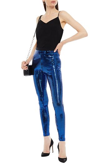 LOVE MOSCHINO Sequined stretch-jersey leggings