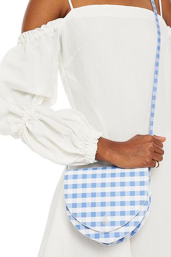 MARK CROSS Gingham textured-leather shoulder bag
