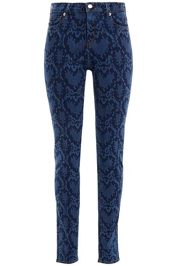 LOVE MOSCHINO Snake-print low-rise skinny jeans