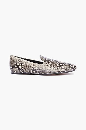 VINCE. Paz Loafers aus Leder mit Schlangeneffekt