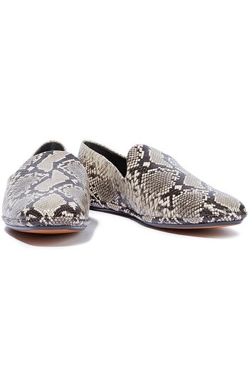 VINCE. Paz Loafers aus Leder mit Schlangeneffekt