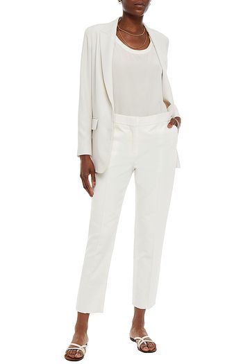 VALENTINO Cotton and silk-blend gabardine slim-leg pants
