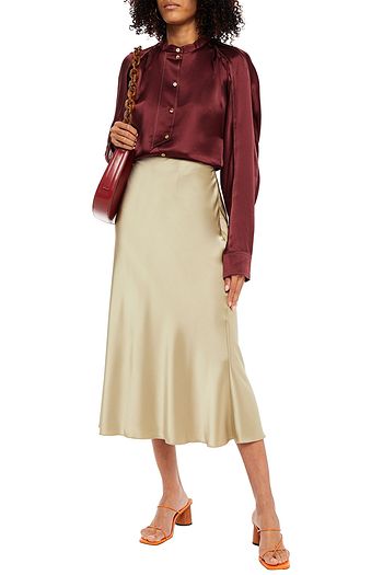 REJINA PYO Bluse aus gehämmertem Seidensatin