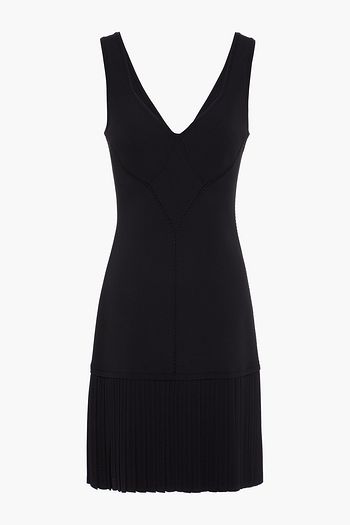 ALAÏA Pleated stretch-knit mini dress