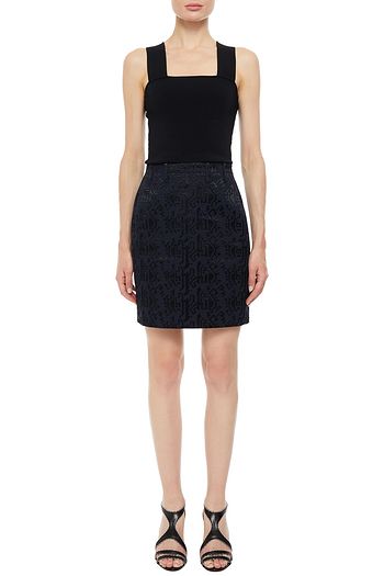 ALAÏA Embroidered cotton mini skirt