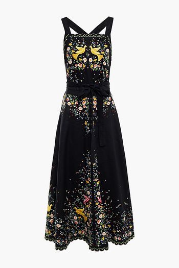 ZIMMERMANN Carnaby open-back embroidered linen midi dress
